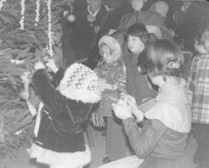 The children decorate the Christmas Tree
